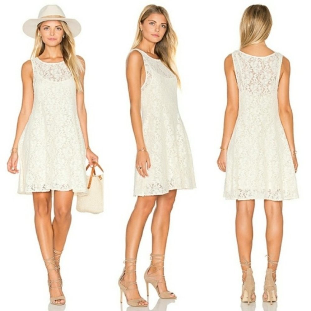 Free People Dress Floral Miles of Lace Fit Flare M